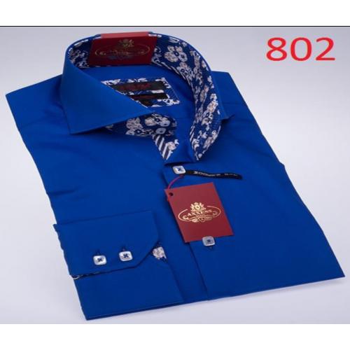 Axxess Royal Blue Cotton Modern Fit Dress Shirt 802